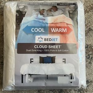 BedJet Cloud Sheet Dual Zone King Size White 100% Cotton